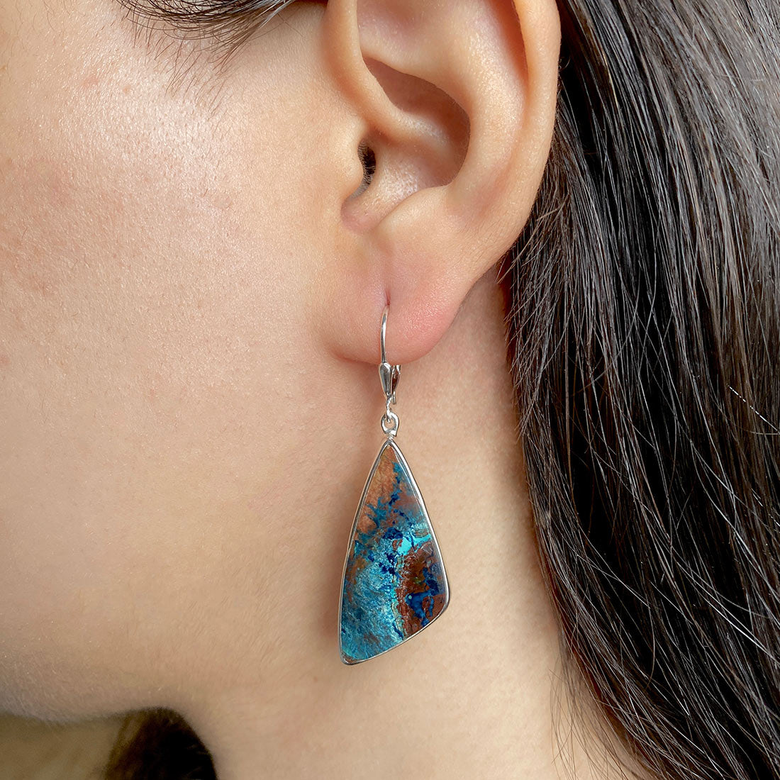 Shattuckite Earring-(STK-E-25.)