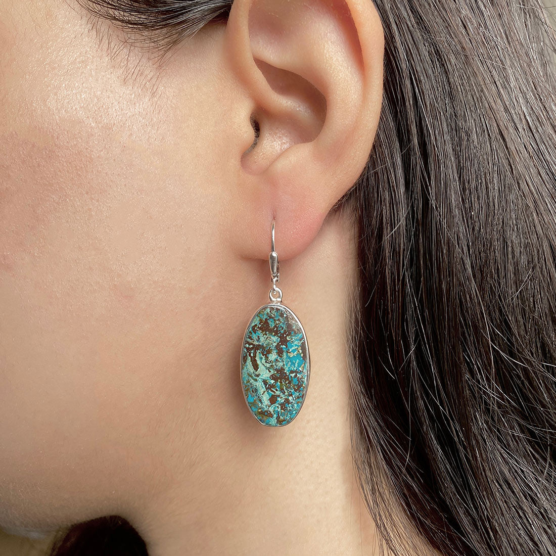 Shattuckite Earring-(STK-E-4.)