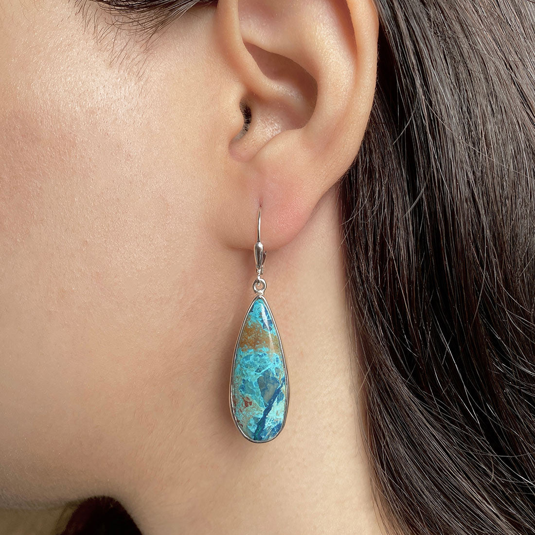 Shattuckite Earring-(STK-E-6.)