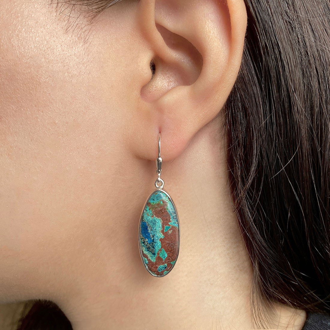 Shattuckite Earring-(STK-E-8.)