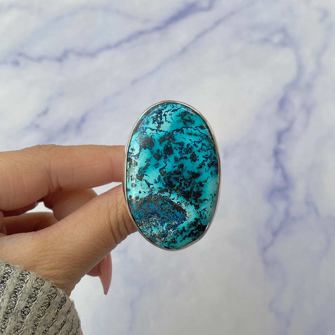 Shattuckite Adjustable Ring-(STK-R-37.)