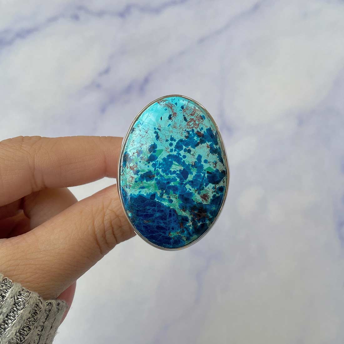 Shattuckite Adjustable Ring-(STK-R-41.)