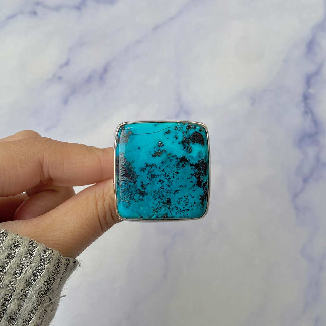 Shattuckite Adjustable Ring-(STK-R-45.)