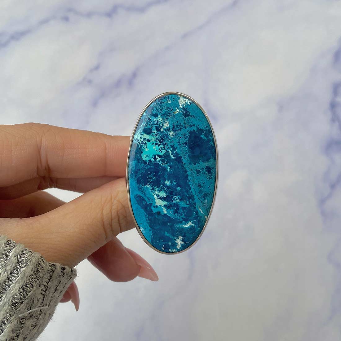 Shattuckite Adjustable Ring-(STK-R-48.)