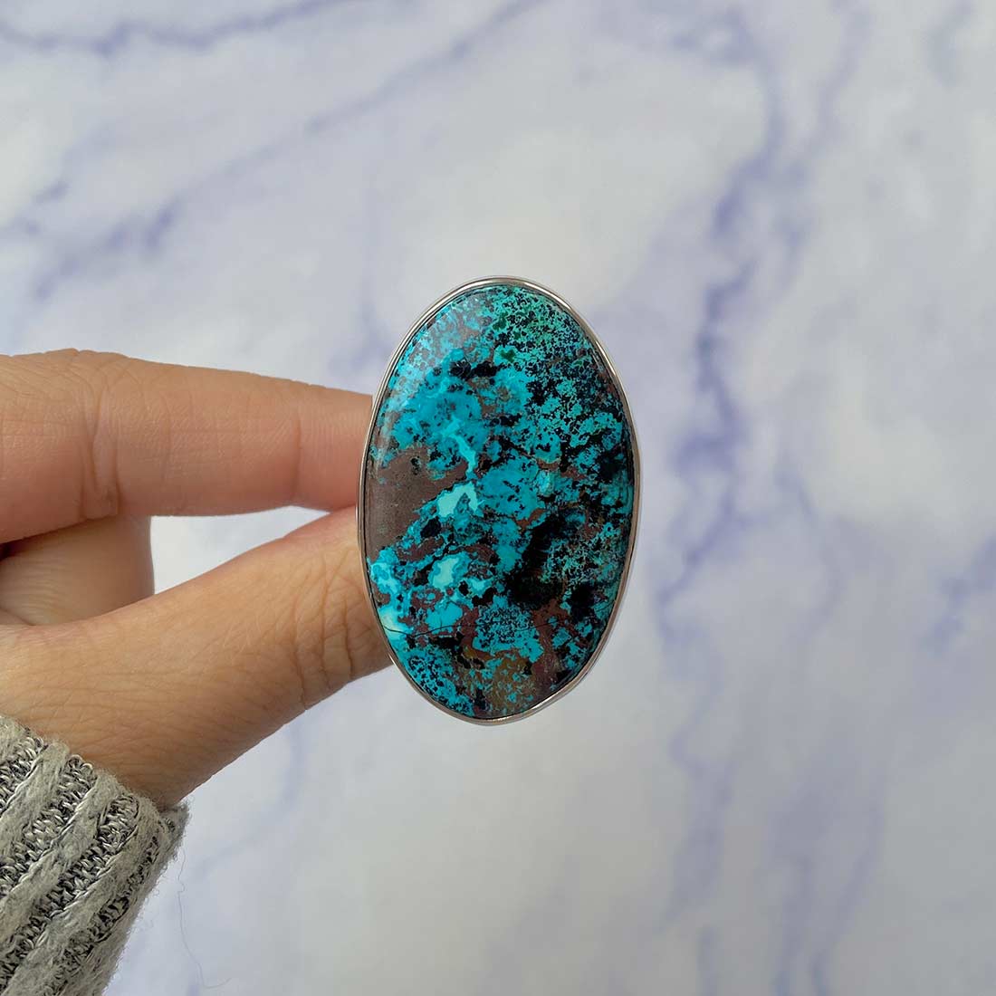 Shattuckite Adjustable Ring-(STK-R-49.)