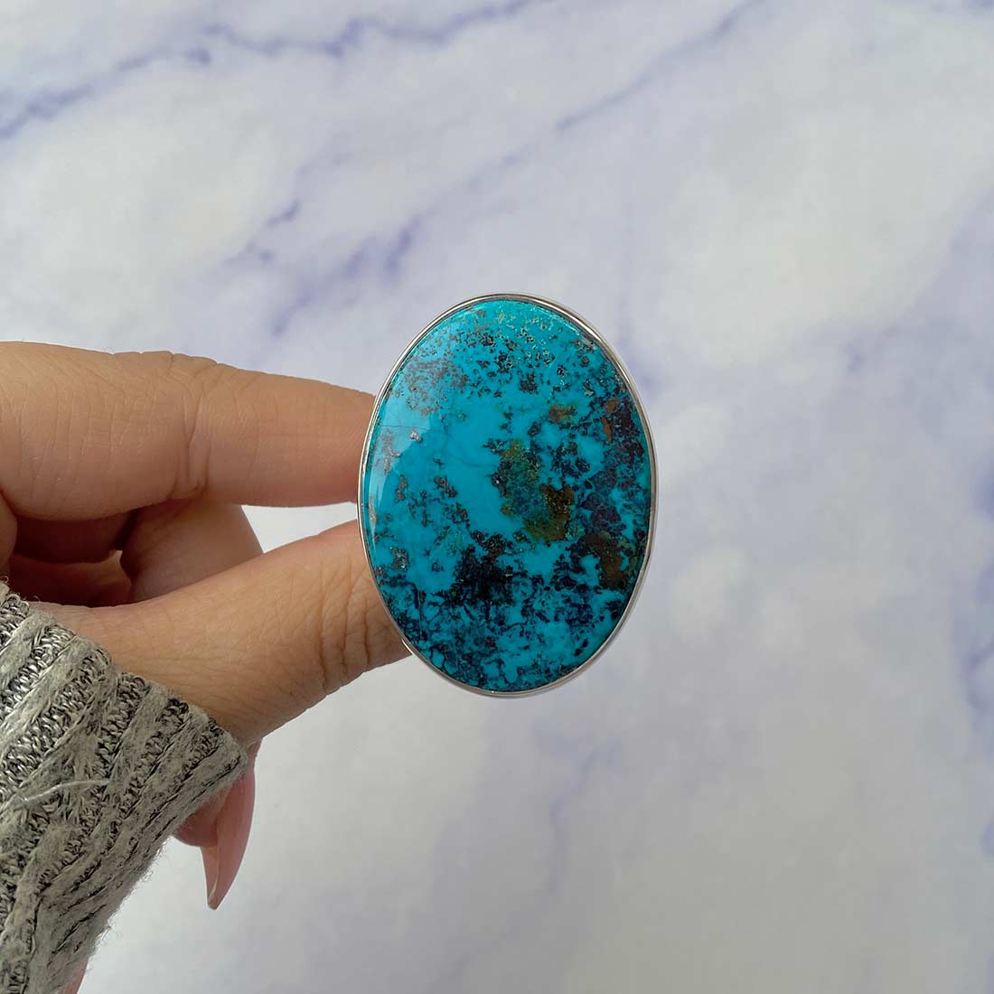 Shattuckite Adjustable Ring-(STK-R-50.)