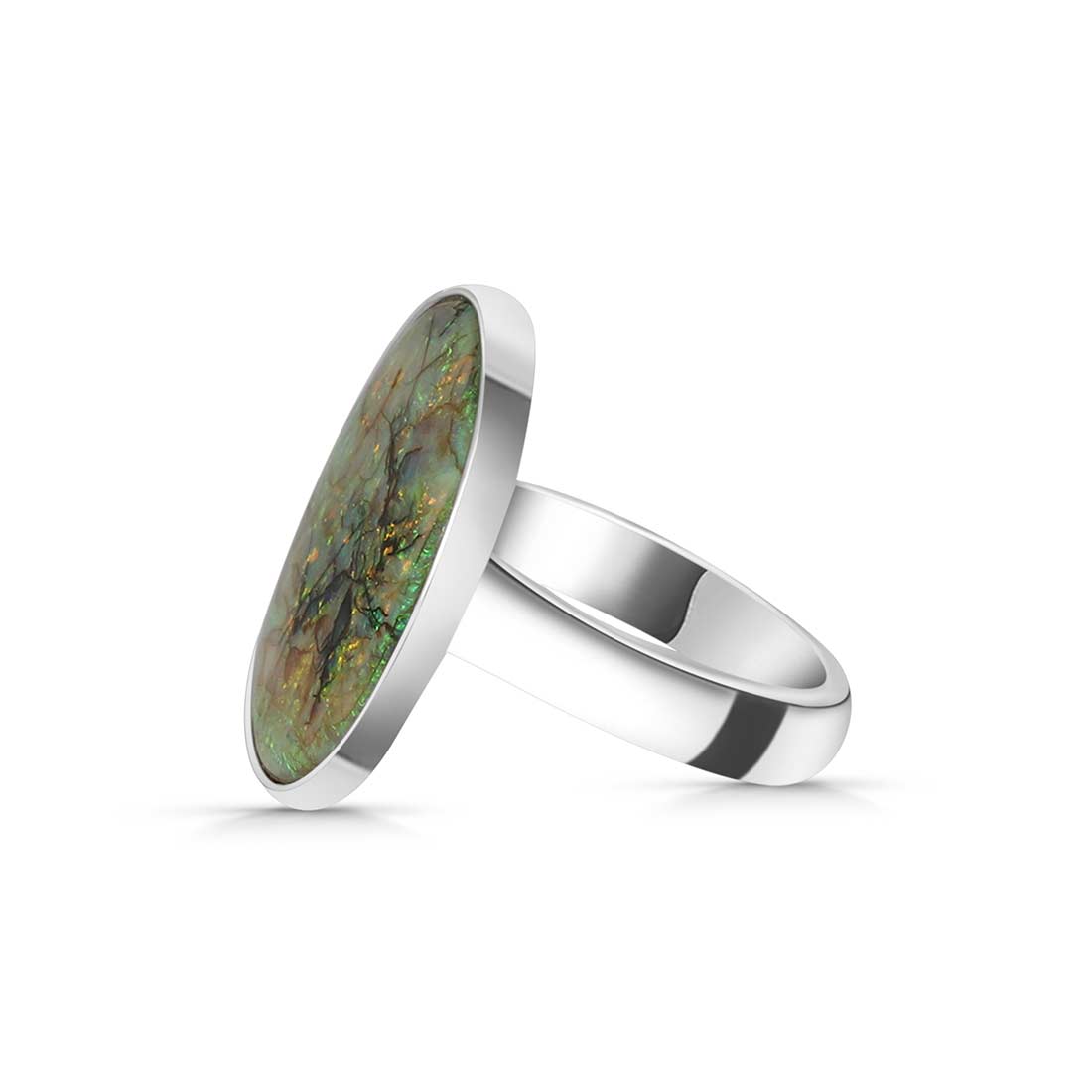 Sterling Opal Adjustable Ring-(STO-R-10.)