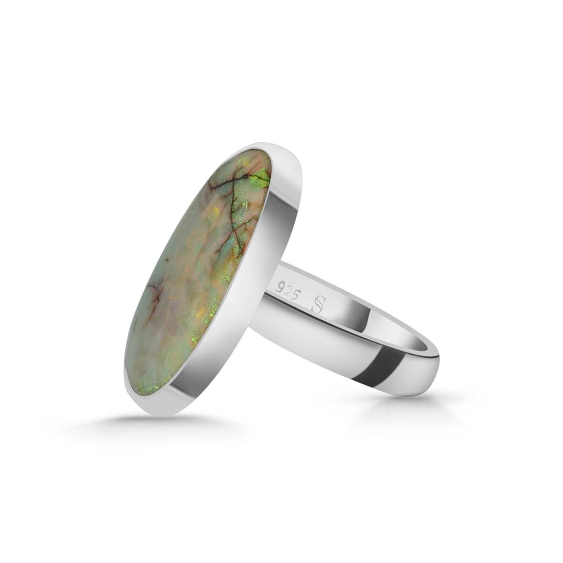 Sterling Opal Adjustable Ring-(STO-R-13.)