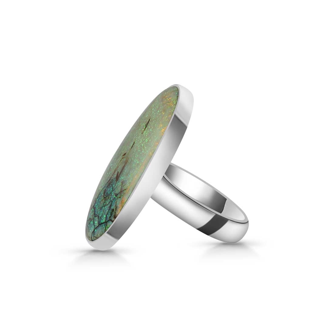 Sterling Opal Adjustable Ring-(STO-R-15.)