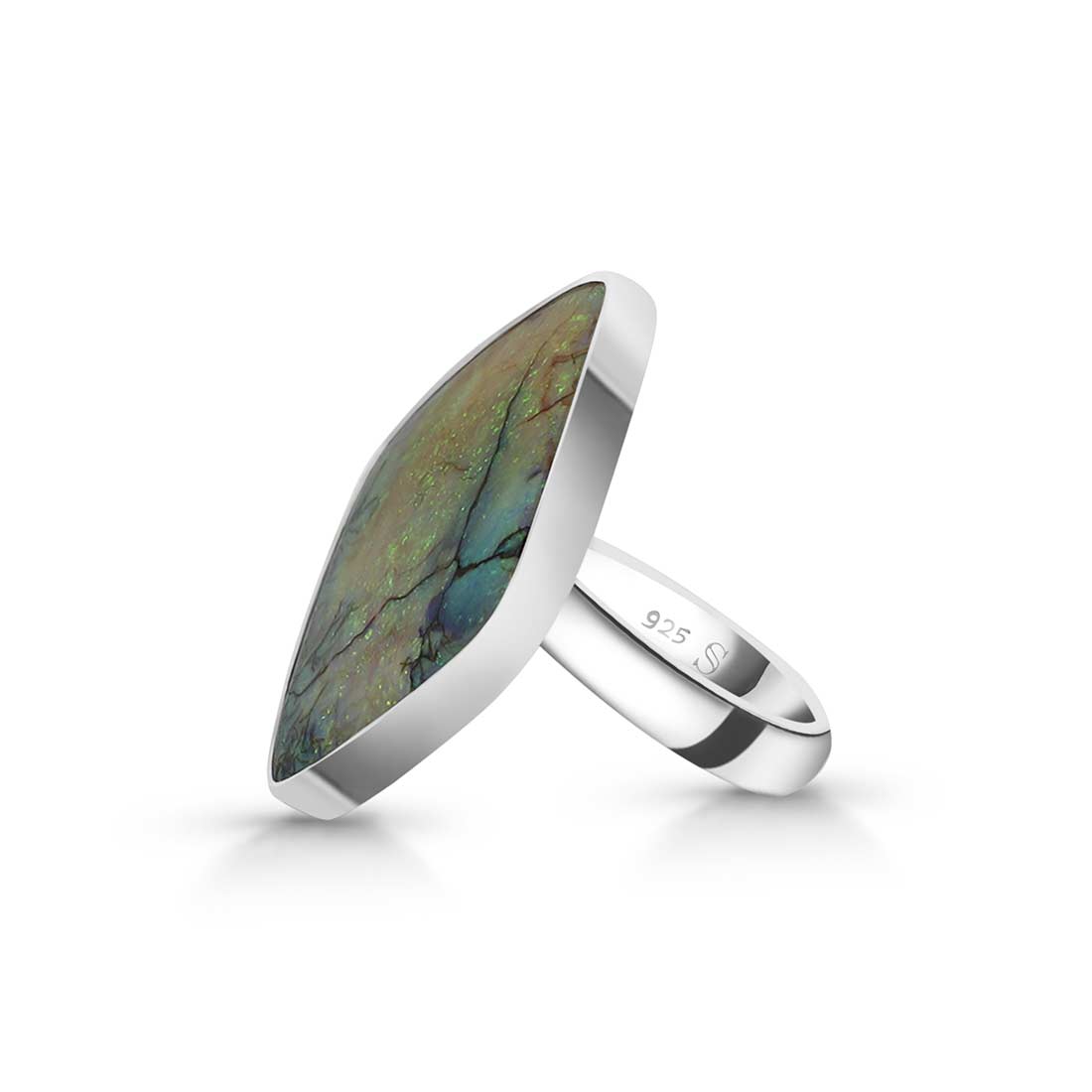 Sterling Opal Adjustable Ring-(STO-R-17.)