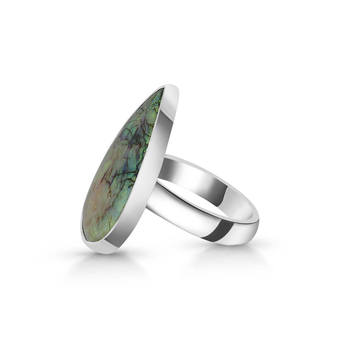 Sterling Opal Adjustable Ring-(STO-R-18.)