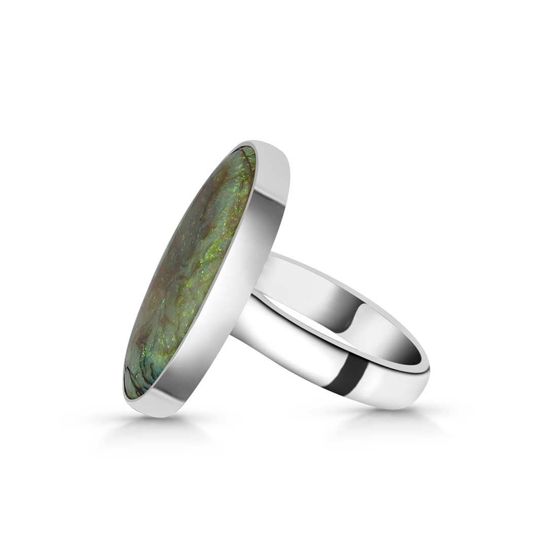 Sterling Opal Adjustable Ring-(STO-R-19.)