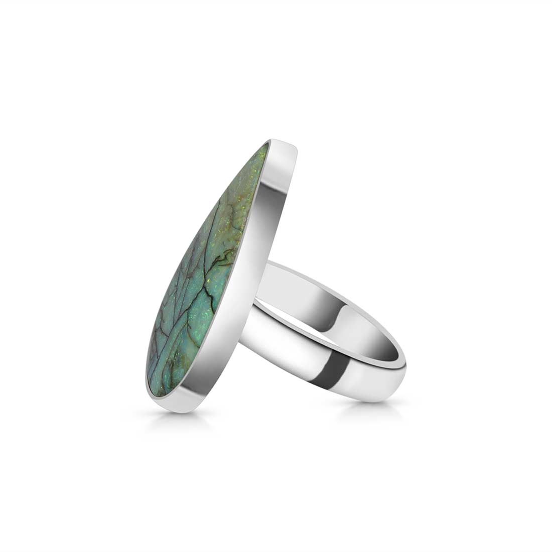 Sterling Opal Adjustable Ring-(STO-R-20.)