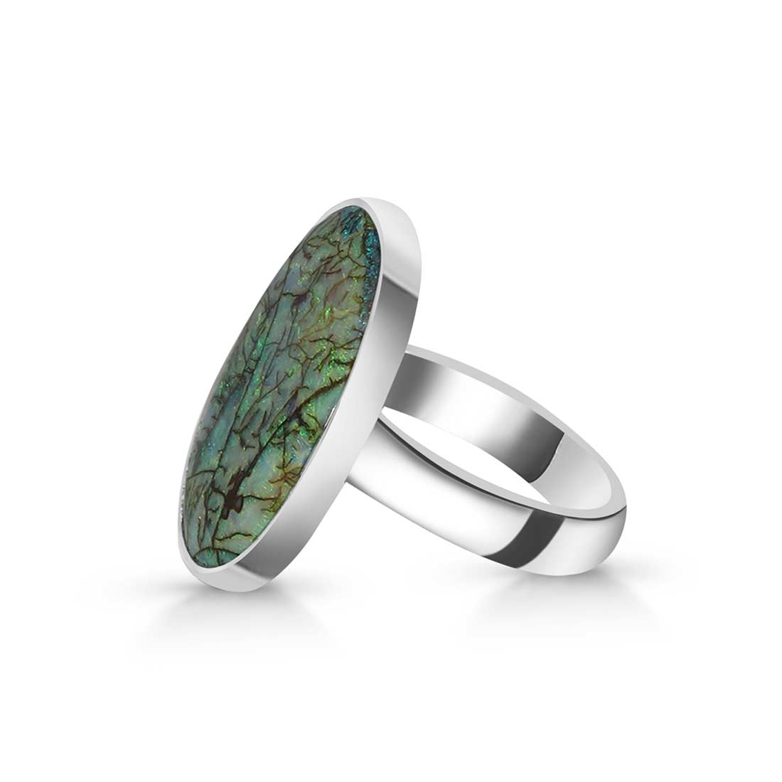 Sterling Opal Adjustable Ring-(STO-R-22.)