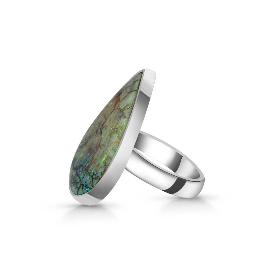 Sterling Opal Adjustable Ring-(STO-R-23.)