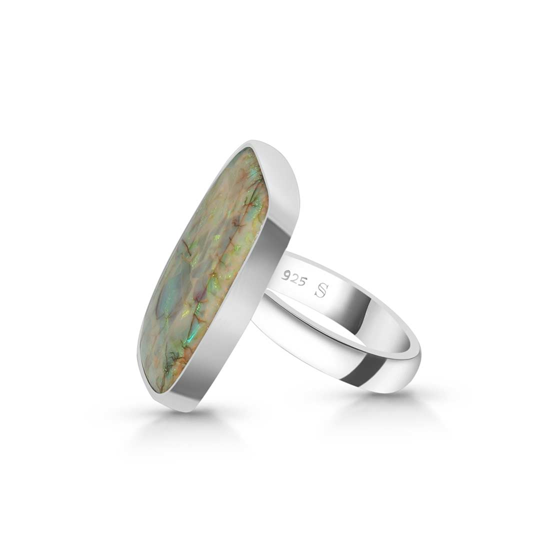 Sterling Opal Adjustable Ring-(STO-R-28.)