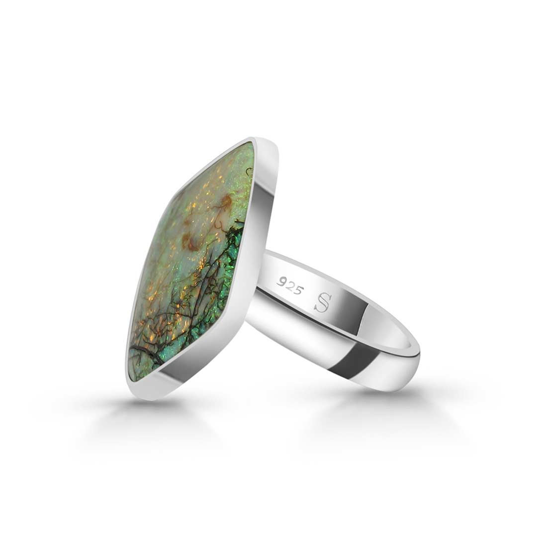 Sterling Opal Adjustable Ring-(STO-R-30.)