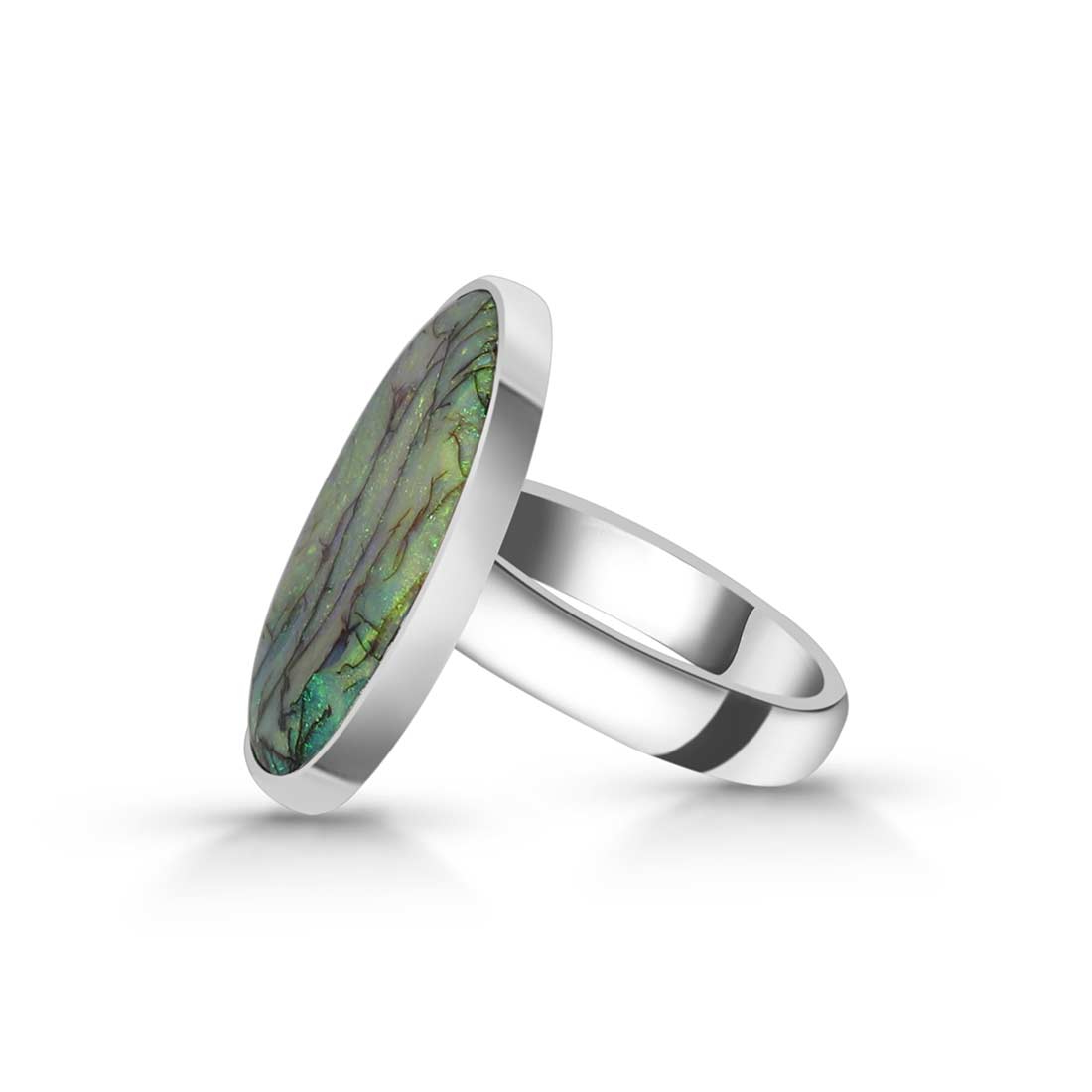 Sterling Opal Adjustable Ring-(STO-R-32.)