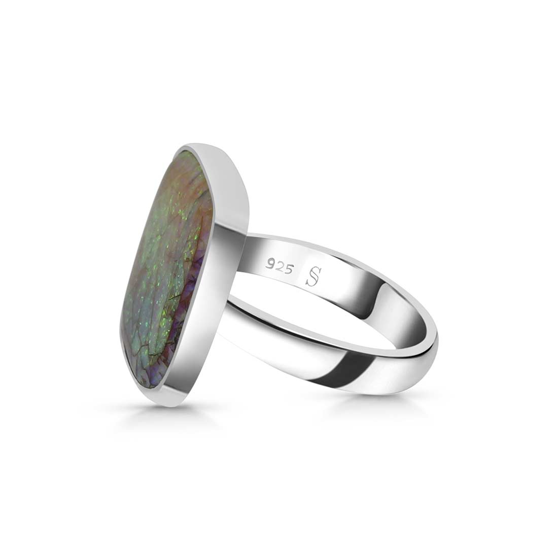 Sterling Opal Adjustable Ring-(STO-R-37.)