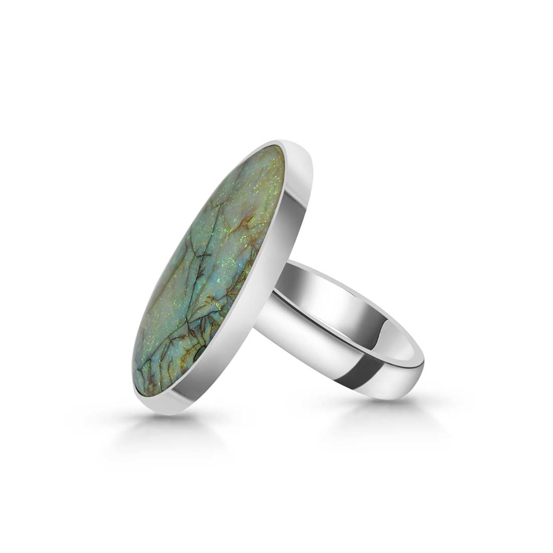 Sterling Opal Adjustable Ring-(STO-R-39.)