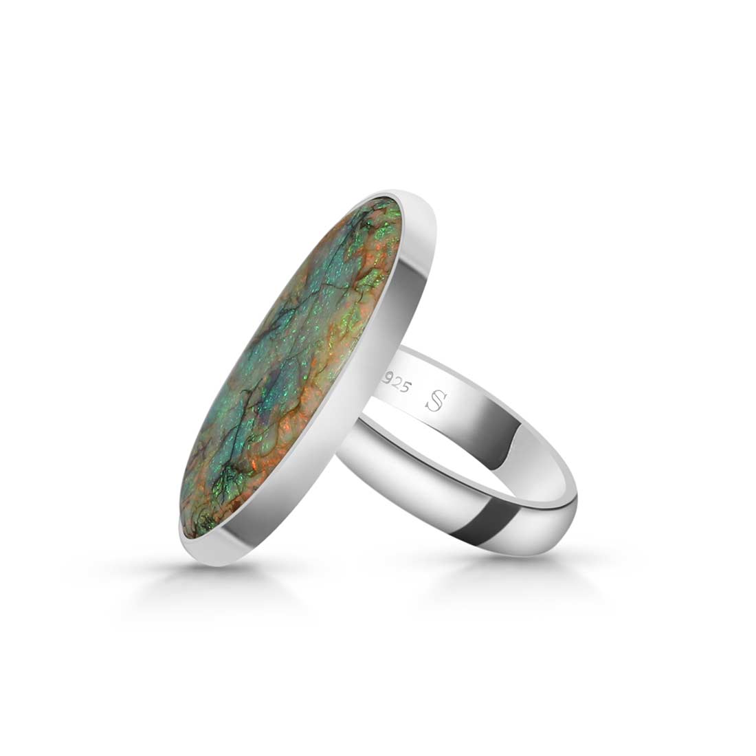 Sterling Opal Adjustable Ring-(STO-R-4.)