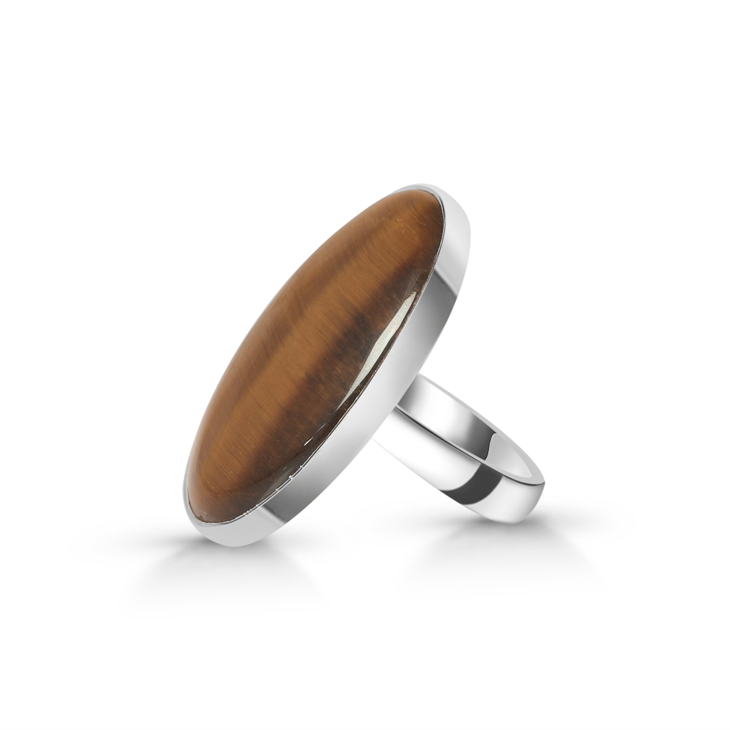 Tiger Eye Adjustable Ring-(TGE-R-14)