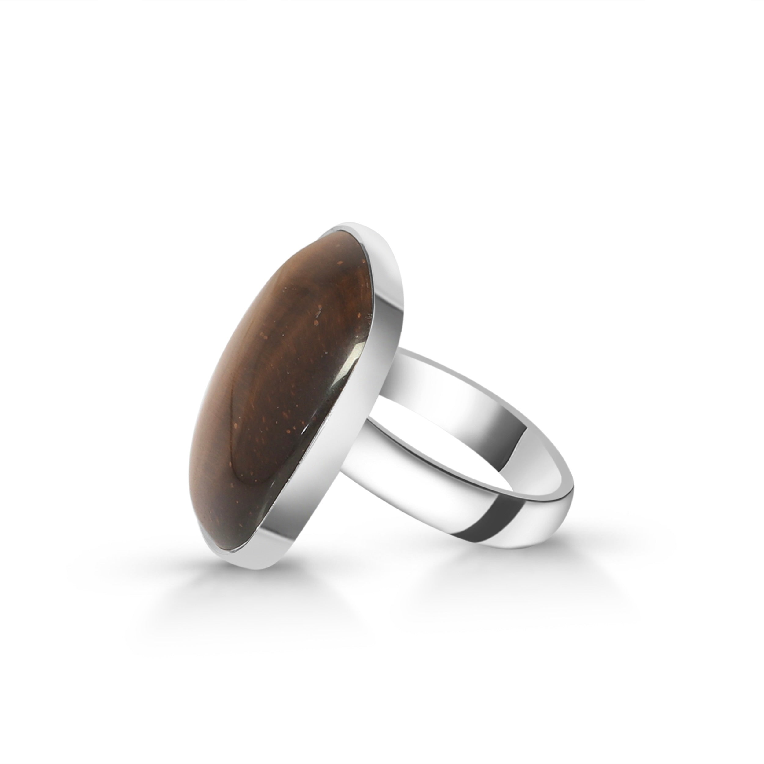 Tiger Eye Adjustable Ring-(TGE-R-33)