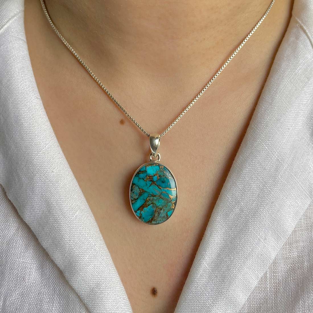 Turquoise (Copper) Pendant-(TRC-P-1.)