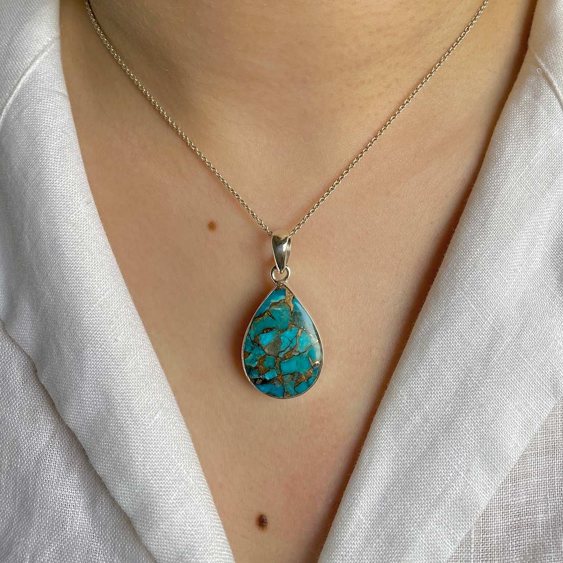 Turquoise (Copper) Pendant-(TRC-P-3.)