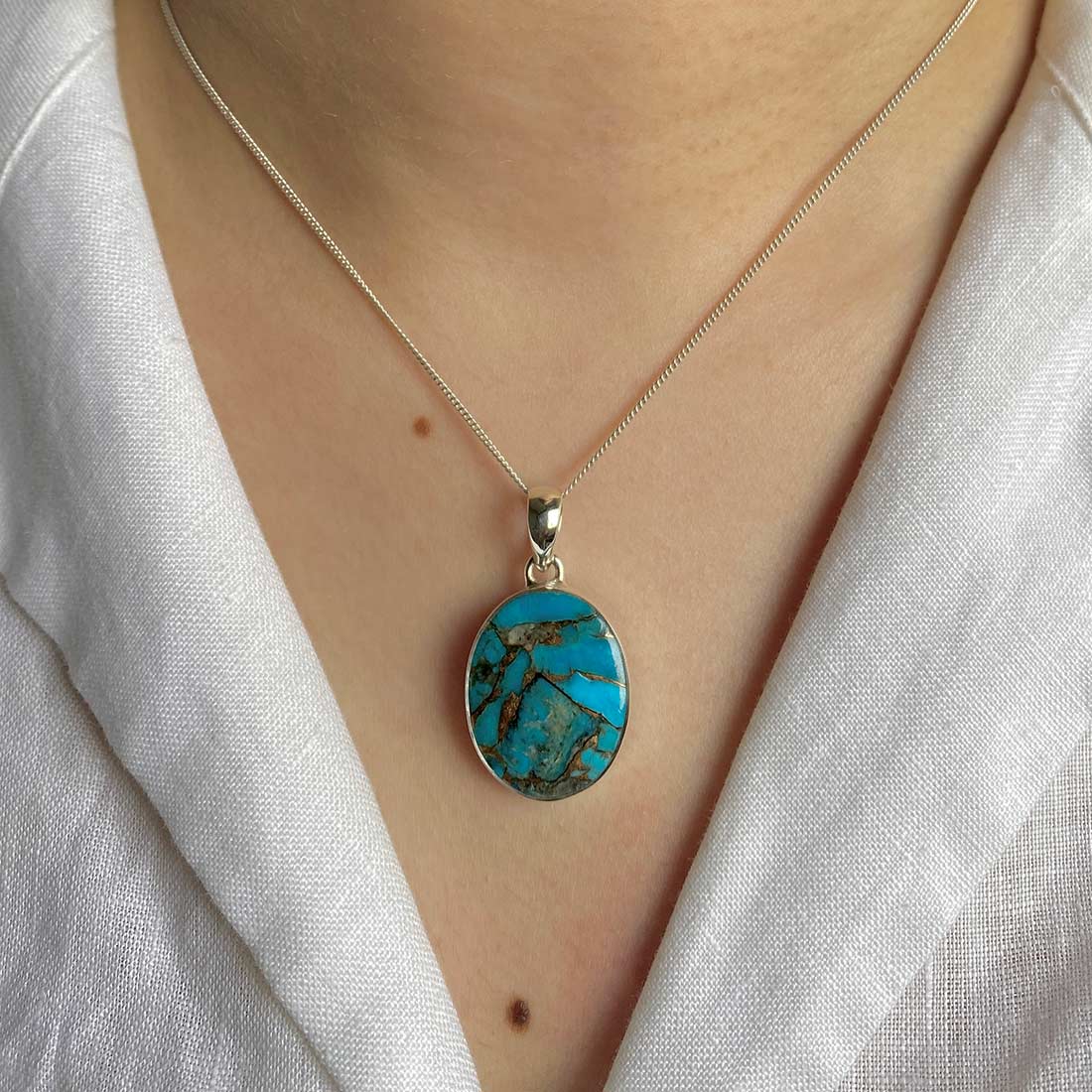 Turquoise (Copper) Pendant-(TRC-P-4.)