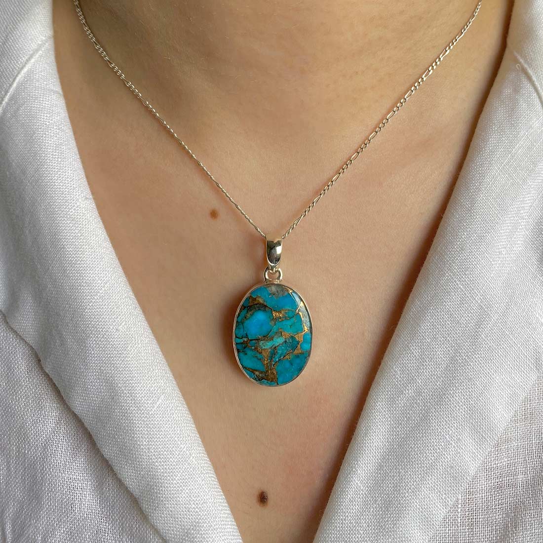 Turquoise (Copper) Pendant-(TRC-P-5.)