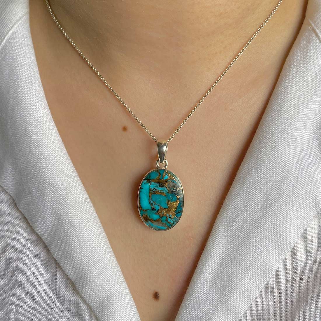 Turquoise (Copper) Pendant-(TRC-P-6.)