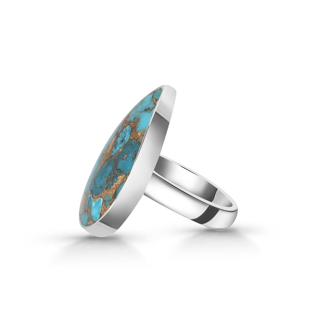 Turquoise (Copper) Adjustable Ring-(TRC-R-34)