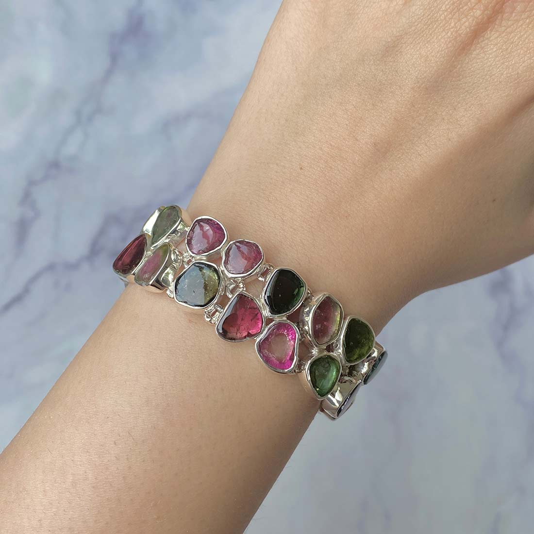 Tourmaline Slice Bracelet-(TRM-B-1)