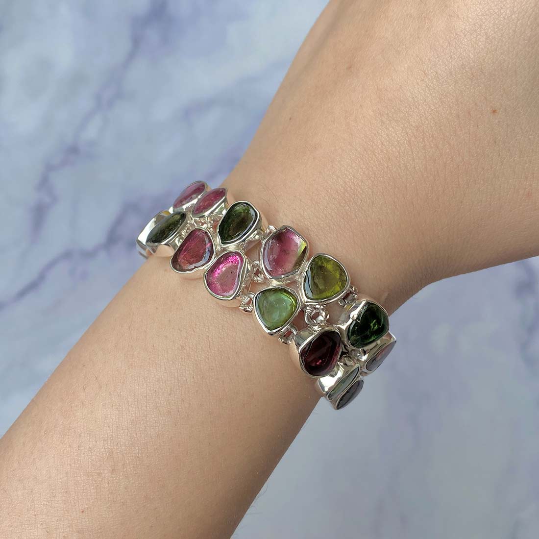 Tourmaline Slice Bracelet-(TRM-B-1)