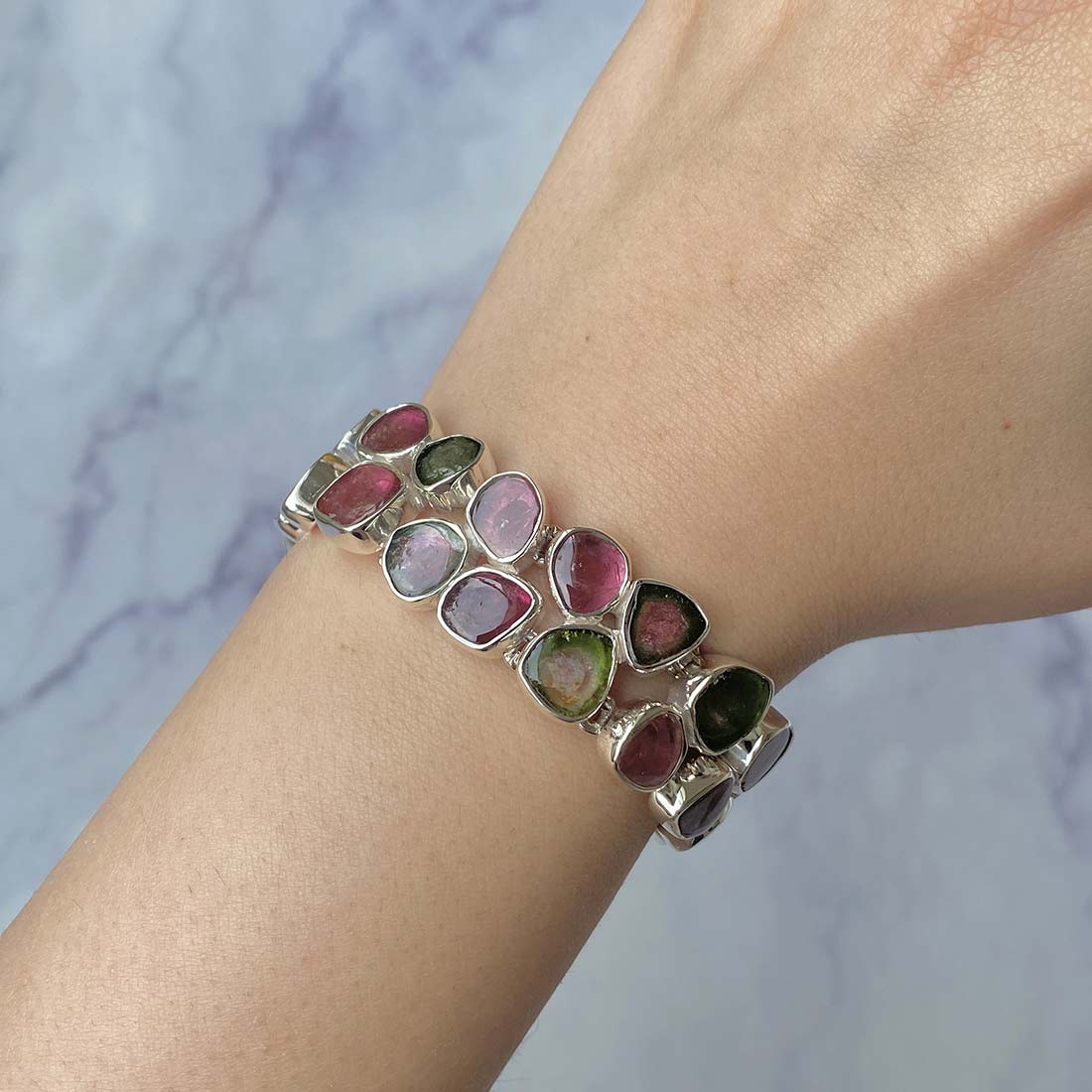 Tourmaline Slice Bracelet-(TRM-B-2)