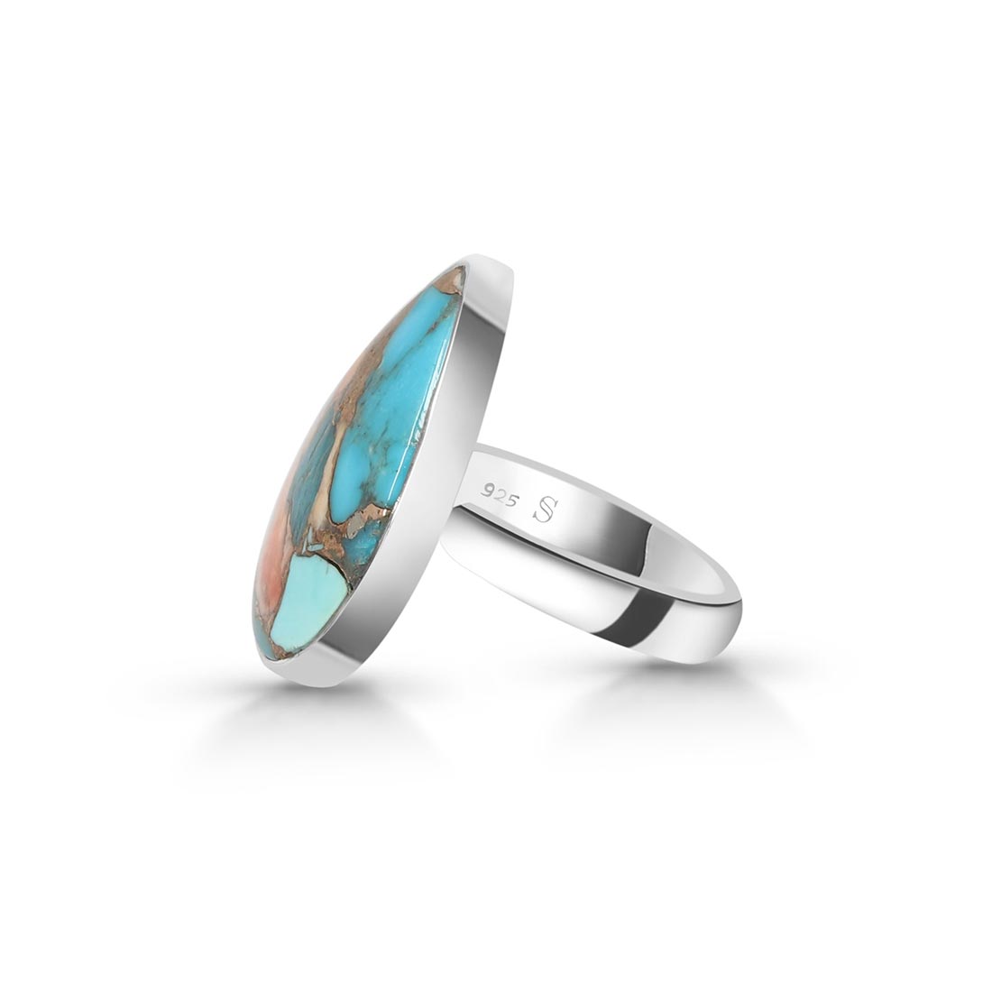 Turquoise (Oyster) Adjustable Ring-(TRO-R-34.)