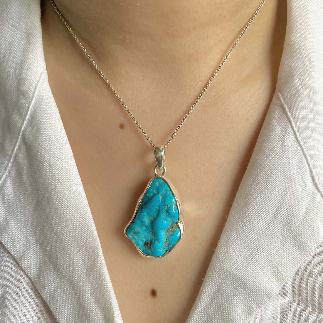 Turquoise (Rough) Pendant-(TRQ-P-36.)