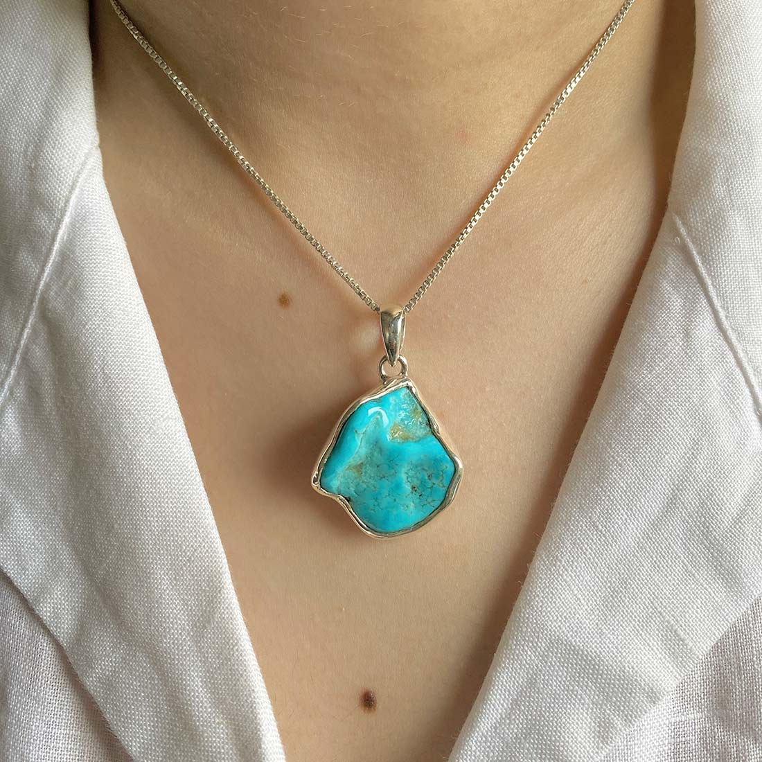 Turquoise (Rough) Pendant-(TRQ-P-38.)