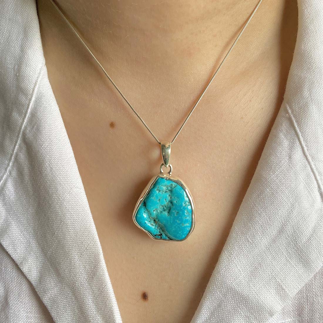 Turquoise (Rough) Pendant-(TRQ-P-39.)