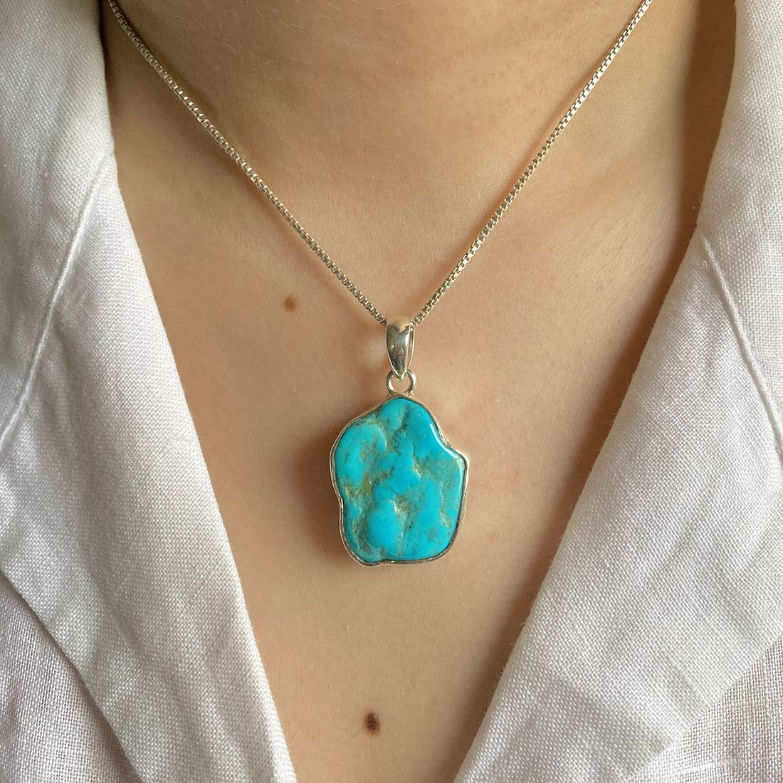 Turquoise (Rough) Pendant-(TRQ-P-40.)