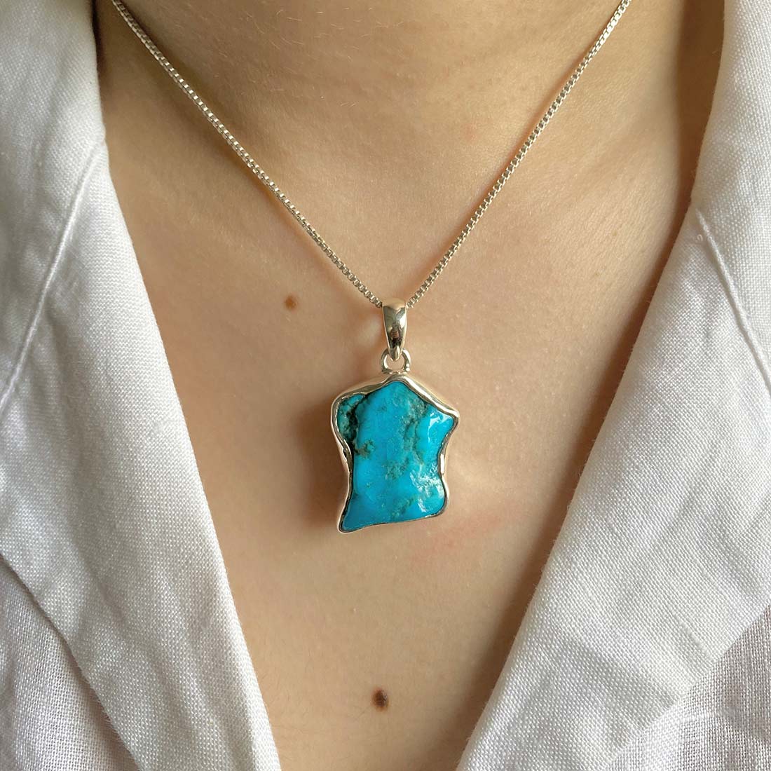 Turquoise (Rough) Pendant-(TRQ-P-41.)