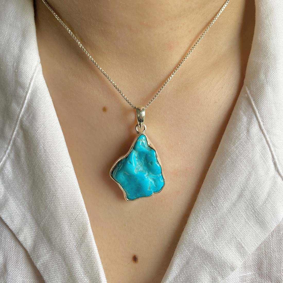 Turquoise (Rough) Pendant-(TRQ-P-43.)