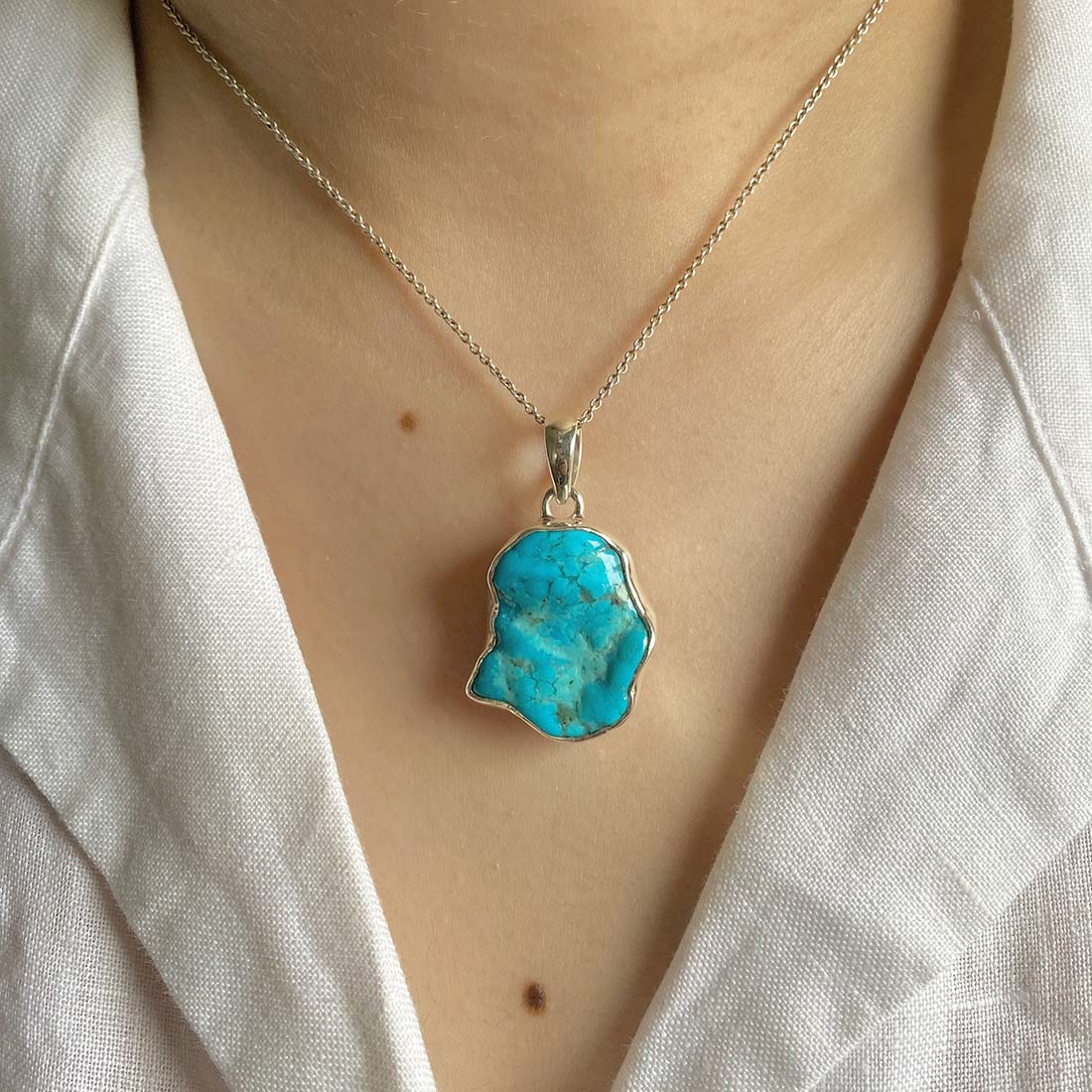 Turquoise (Rough) Pendant-(TRQ-P-46.)