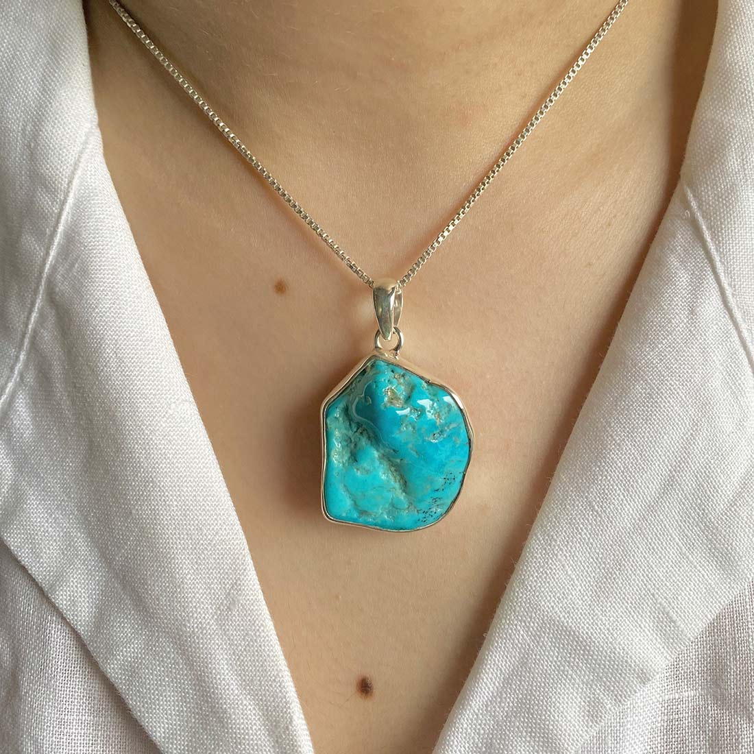 Turquoise (Rough) Pendant-(TRQ-P-49.)