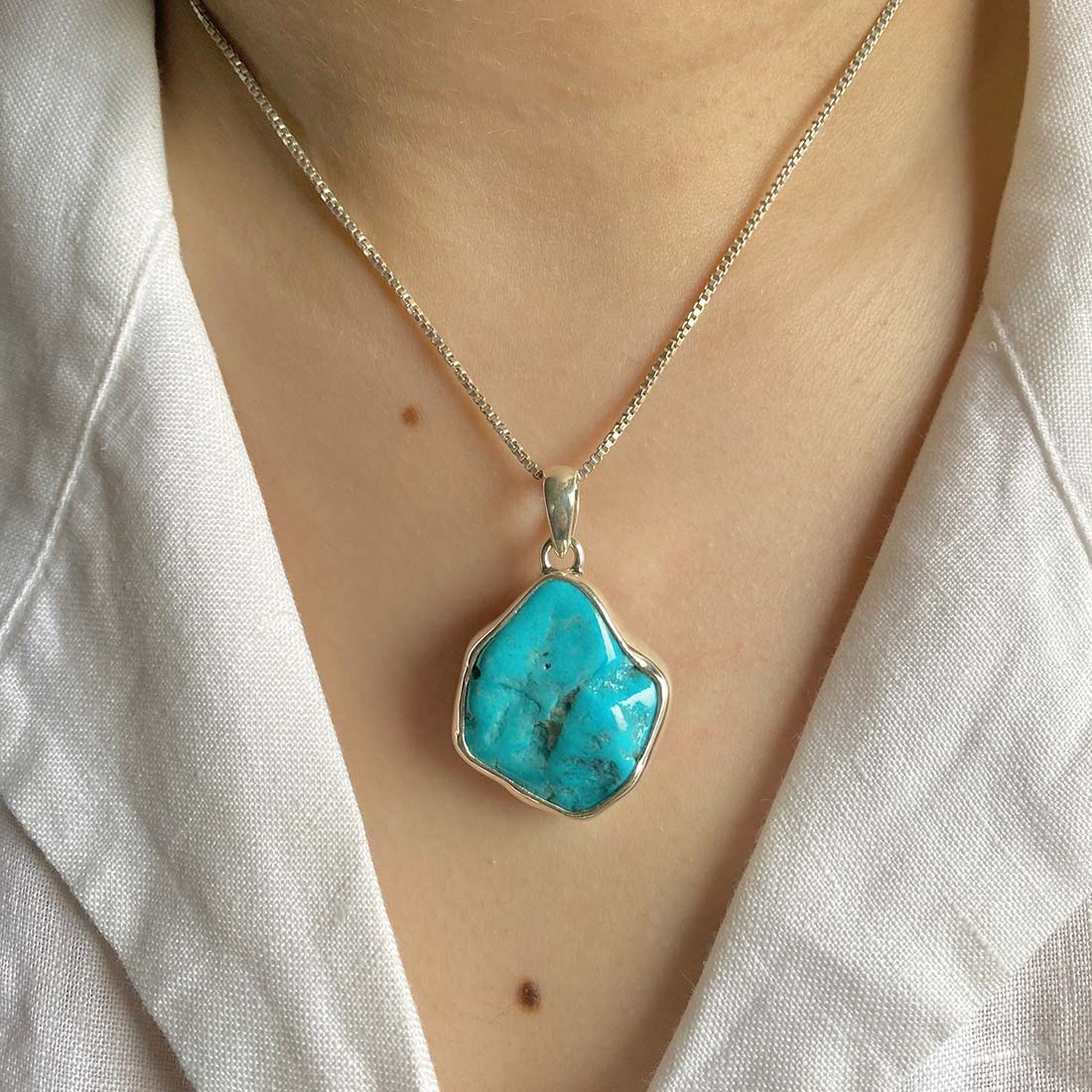 Turquoise (Rough) Pendant-(TRQ-P-50.)