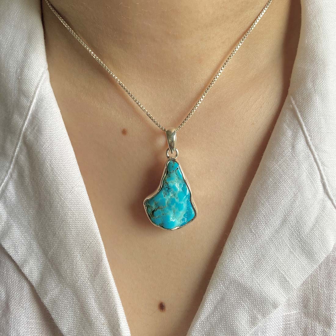 Turquoise (Rough) Pendant-(TRQ-P-54.)