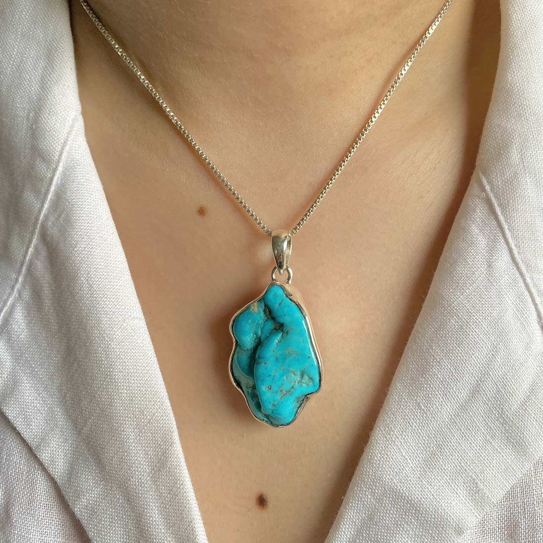 Turquoise (Rough) Pendant-(TRQ-P-57.)