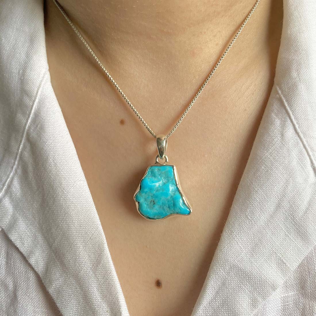 Turquoise (Rough) Pendant-(TRQ-P-60.)