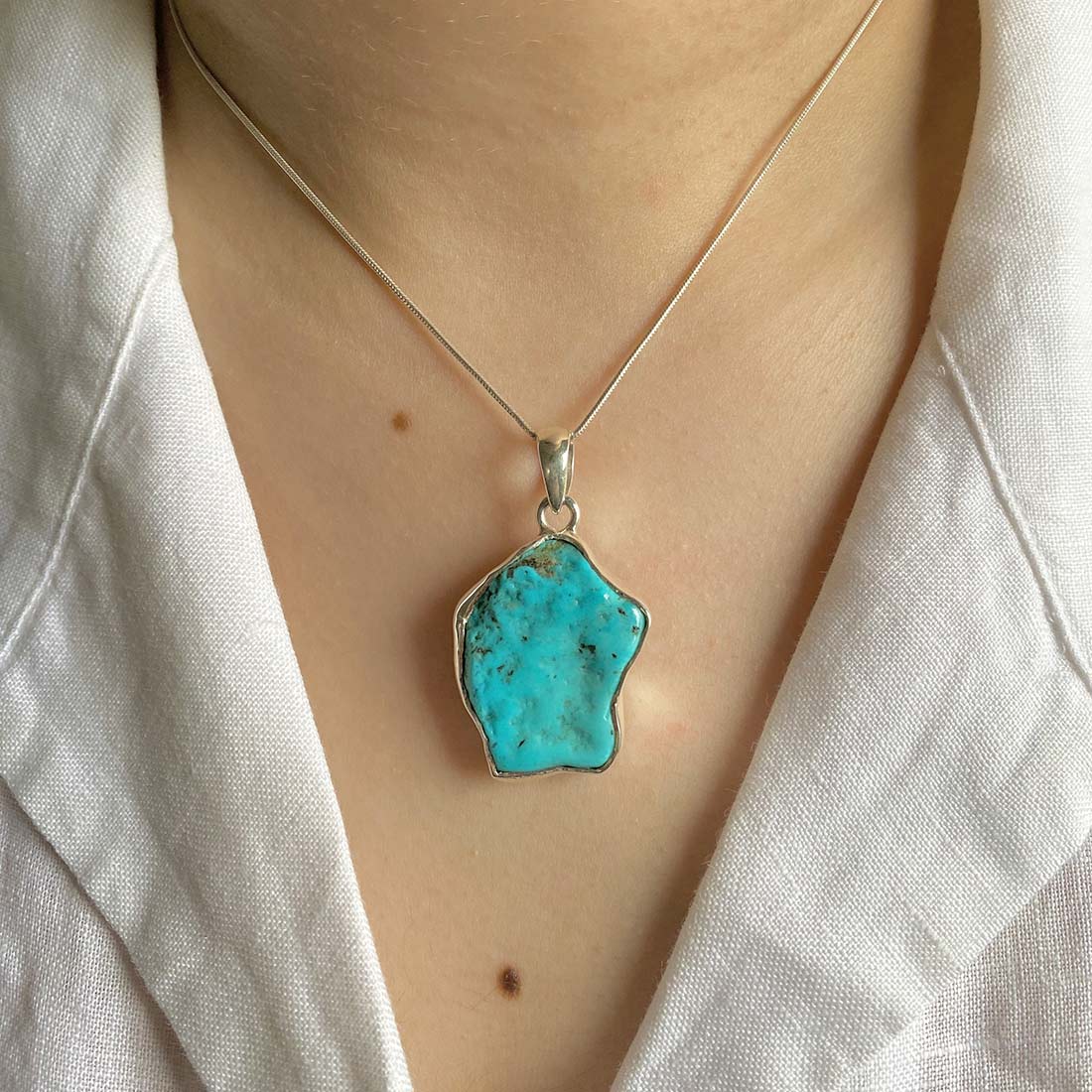 Turquoise (Rough) Pendant-(TRQ-P-61.)